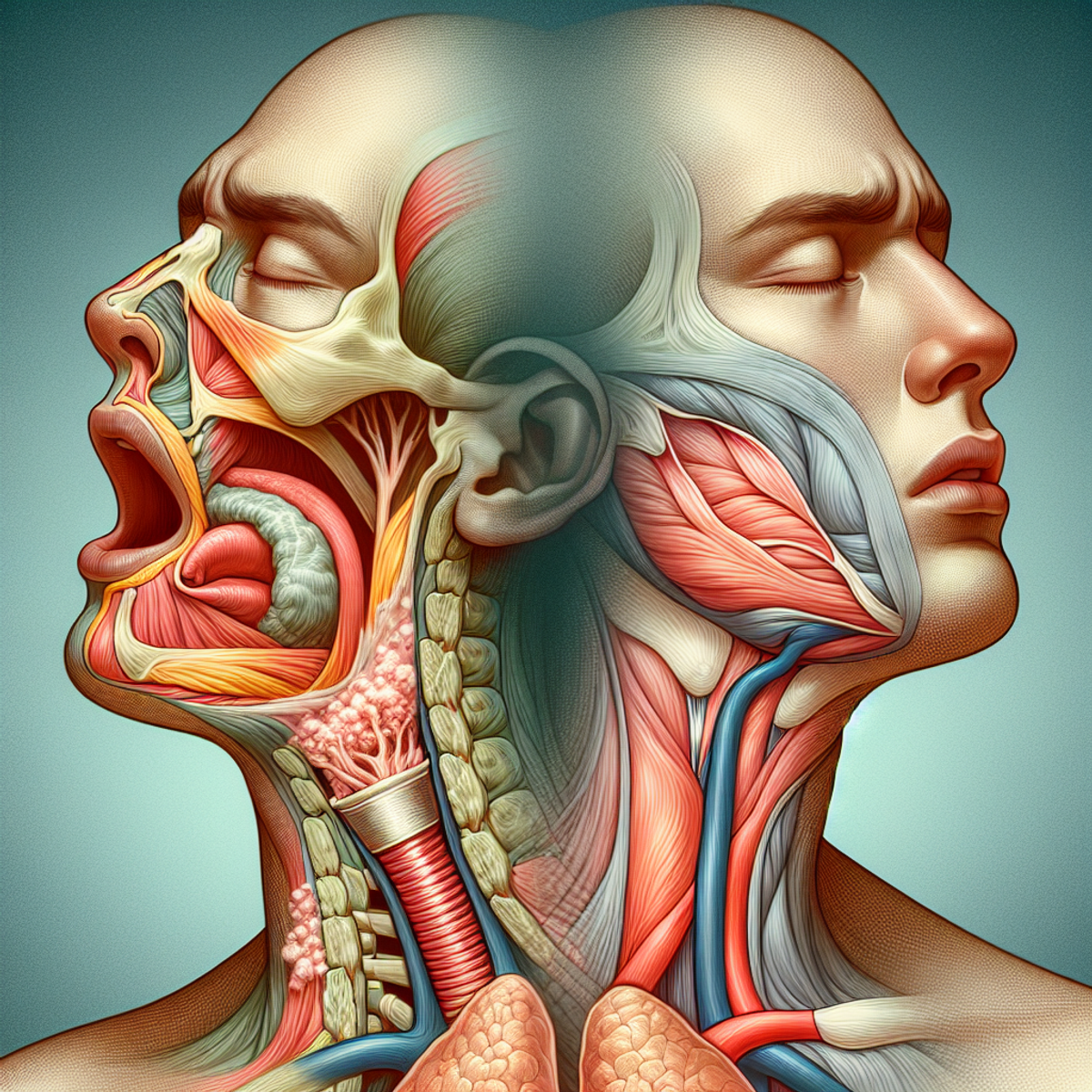 A digital art representation of a person sleeping peacefully, symbolizing the topic of snoring and sleep apnea.