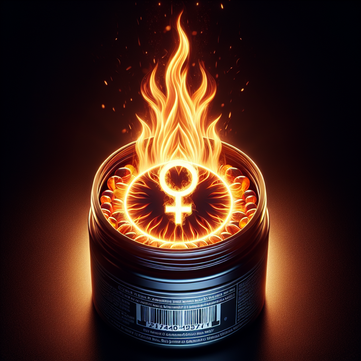 Fiery masculine energy symbol alt text: A blazing flame symbolizing heightened passion and vitality.